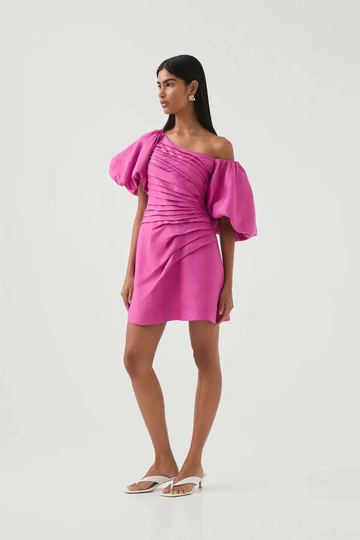 Aje Cadence Ruched Mini Pink Size 16 - Image 4