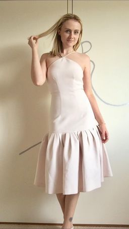 By Johnny Fit and Flare Midi Dress Pale Pink Size 6 for rent on The Volte - image 2