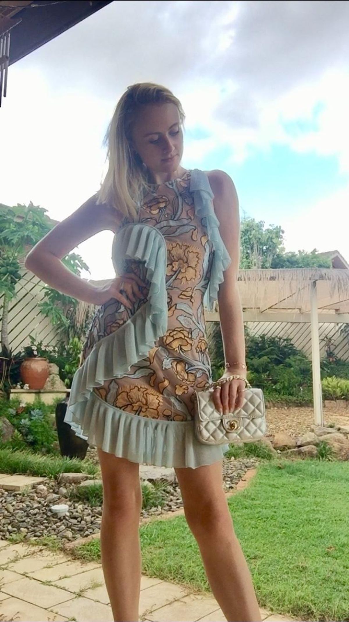 Alice McCall Frill Mini Dress Floral Size 10 - Image 4