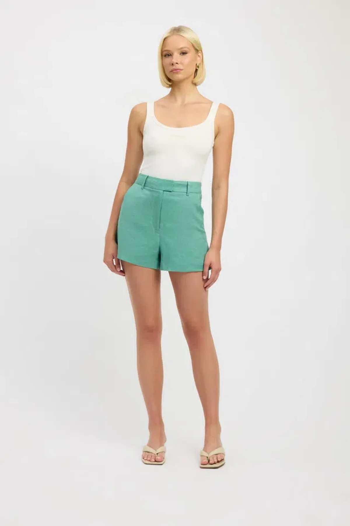 Kookai Palm Vest Top & Short Set Four Leaf Clover Green Size 8-10 — Races, Cocktail, Going Out - Image 4