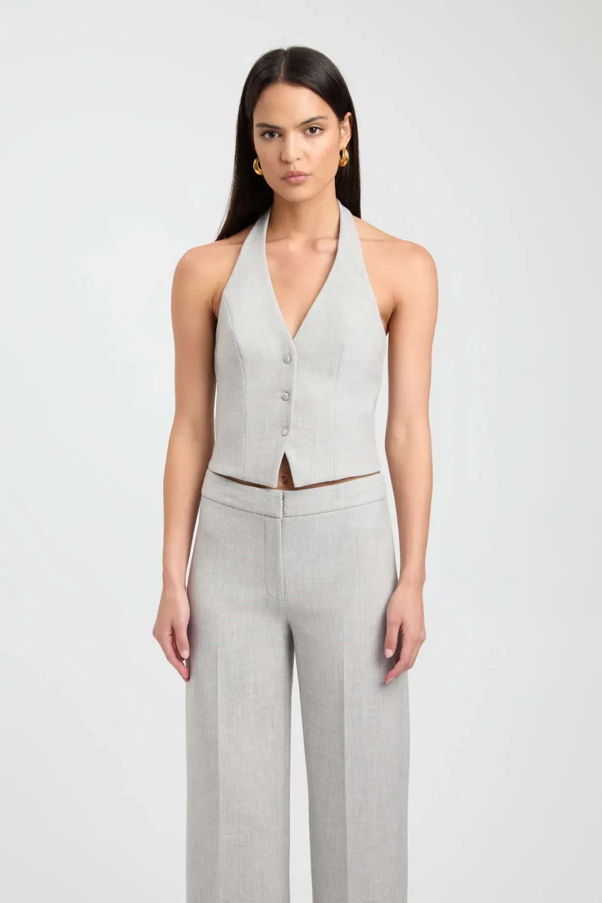 Kookai Darcy Vest Top & Mini Skirt Set Grey Marle Size 8-10 — Cocktail, Races, Going Out - Image 2