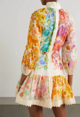 Zimmermann Raie Lantern Mini Dress in Multi Size 2 / AU 12 for rent on The Volte - image 3