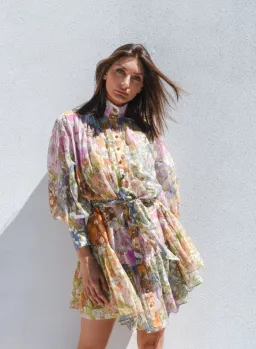 Zimmermann Super Eight Lantern Mini Dress in Floral Size 1 / AU 10 for rent on The Volte - image 3