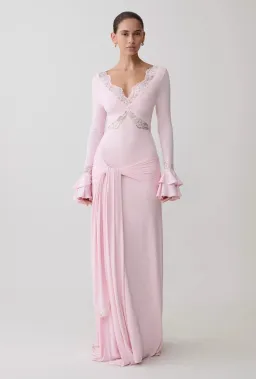 Meshki Electra Lace Maxi Dress Ballet Pink Size M / 10 for rent on The Volte - image 2