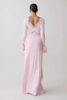 Meshki Electra Lace Maxi Dress Ballet Pink Size M / 10 for rent on The Volte - image 5