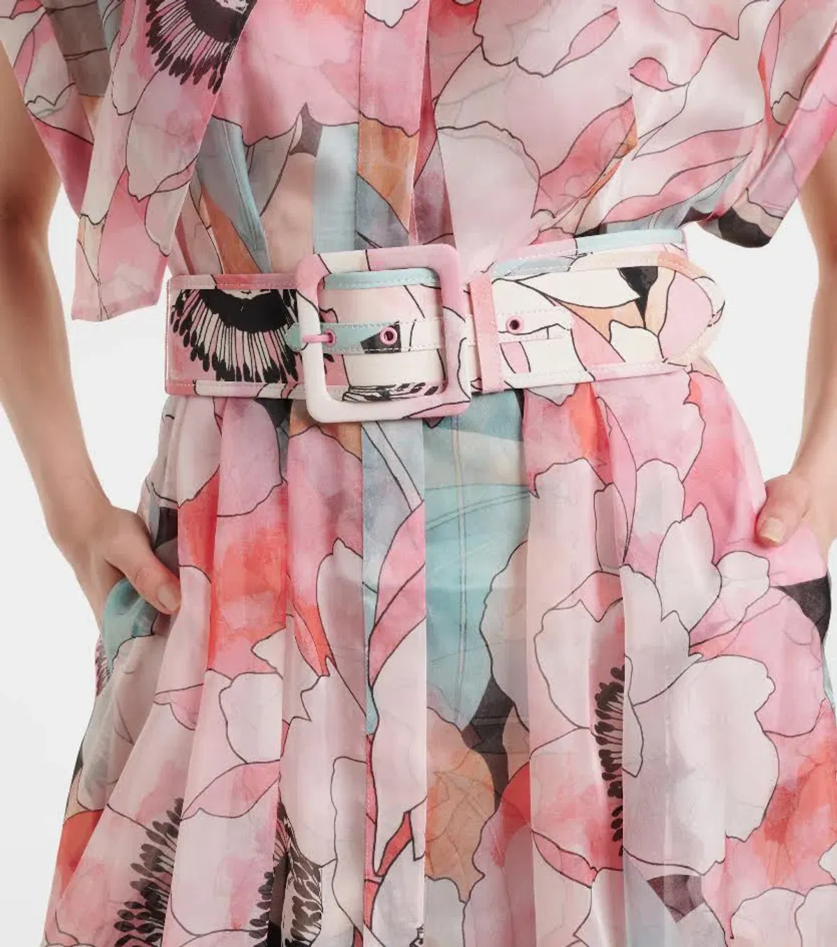 🌸 New REBECCA VALLANCE Bridal Bouquet Gown – Pink Floral – Size 8 Maxi Dress - Image 11