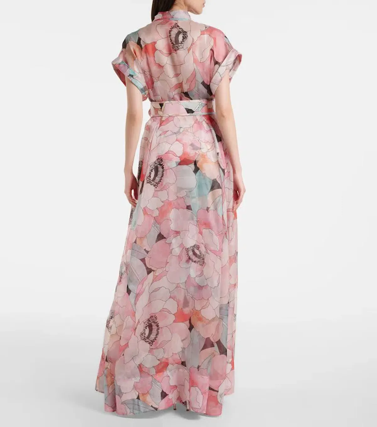 🌸 New REBECCA VALLANCE Bridal Bouquet Gown – Pink Floral – Size 8 Maxi Dress - Image 3