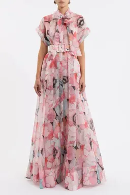 Rebecca Vallance Bridal Bouquet Maxi Gown Pink Floral Size 8 for rent on The Volte - image 2