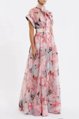 Rebecca Vallance Bridal Bouquet Maxi Gown Pink Floral Size 8 for rent on The Volte - image 1