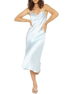 Third Form Cross Back Cowl Bias Slip Dress Powder Blue Size 10 for rent on The Volte - image 3