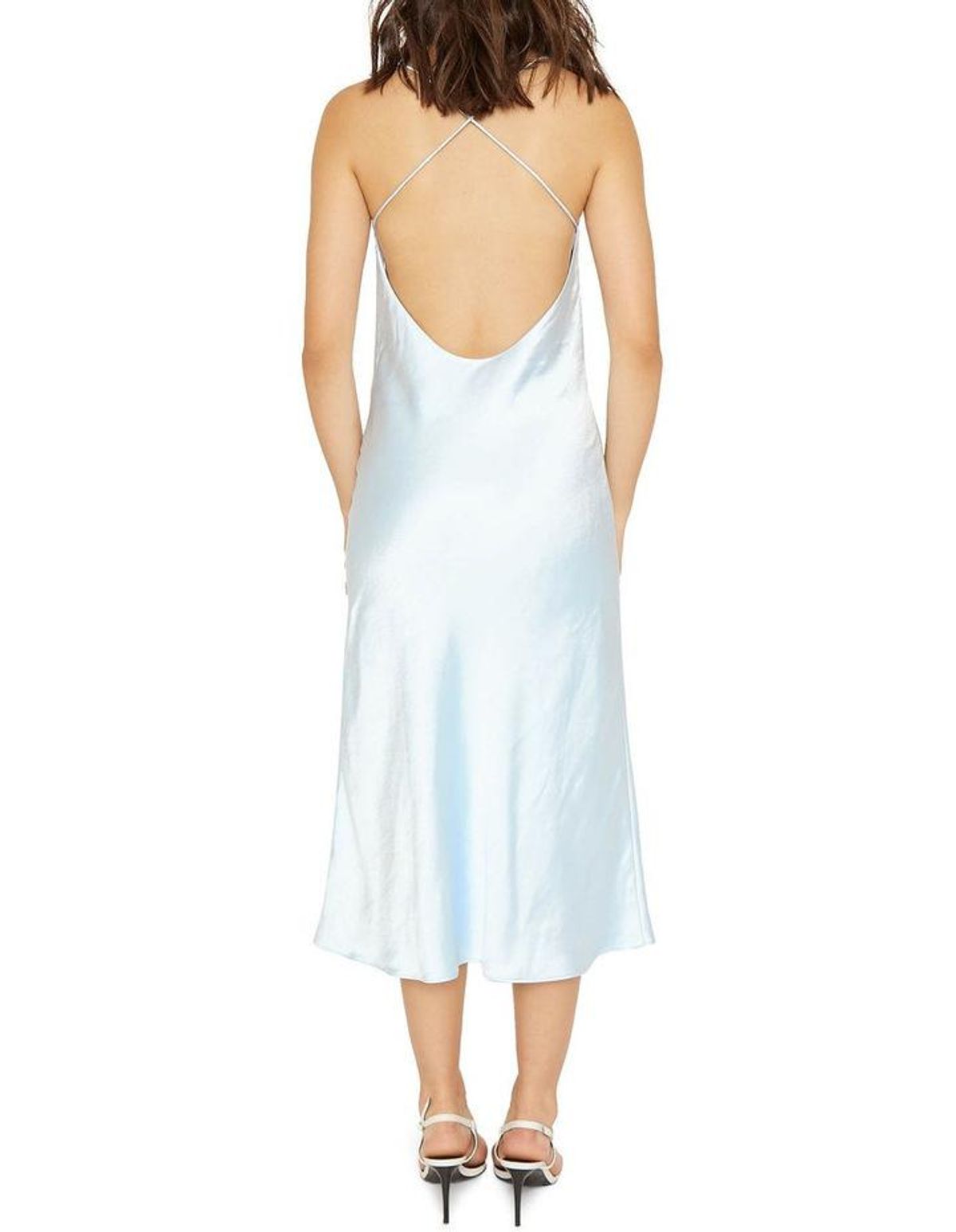 Third Form Cross Back Cowl Bias Slip Dress Powder Blue Size 10 for rent on The Volte - main image