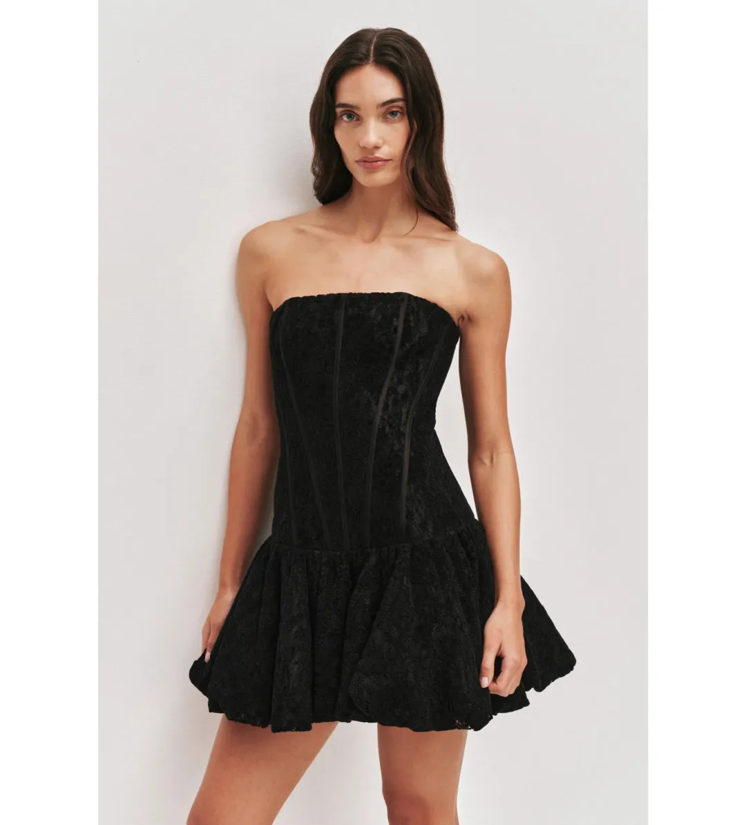 Aje Florence Lace Mini Dress Black Size 10 for rent on The Volte - main image