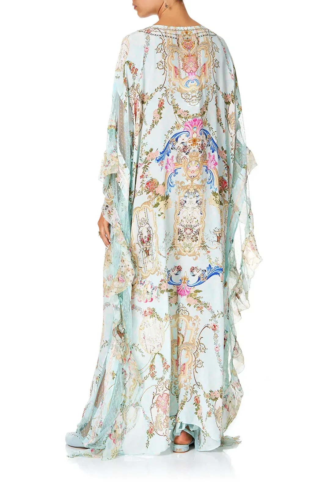Camilla Kaftan With Lace Frill Panels Print Size 10 for rent on The Volte - main image