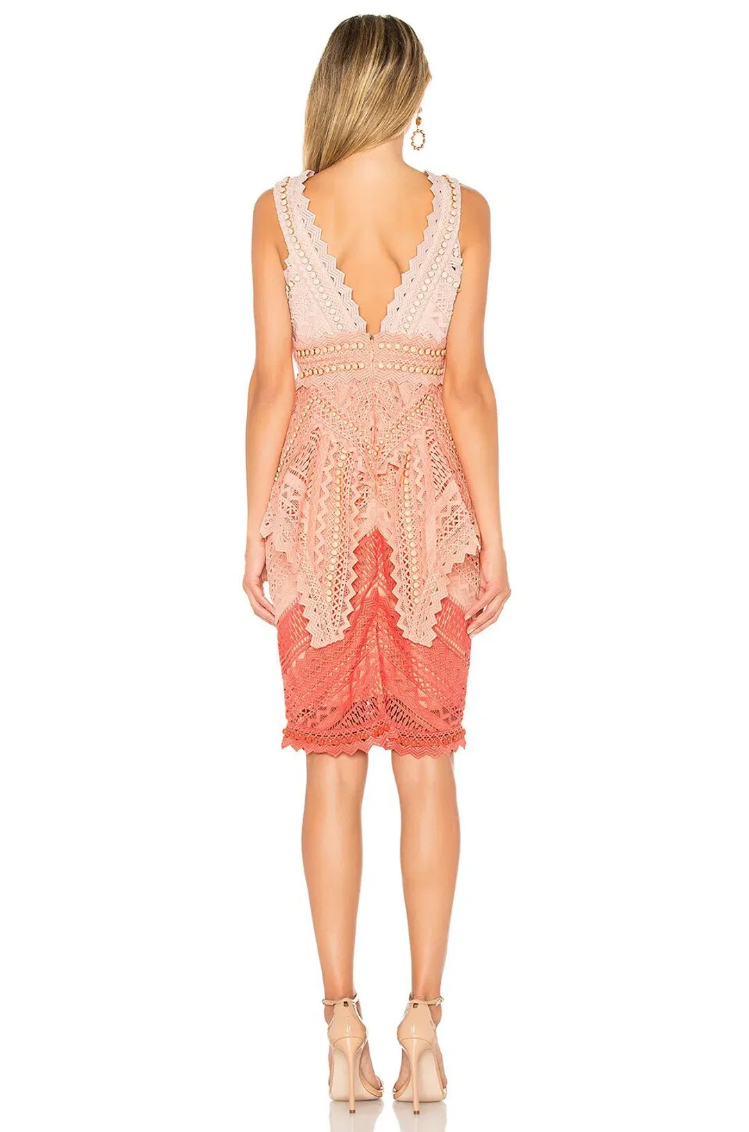 Thurley La Rambla Lace Midi Dress Pink Size 10 for rent on The Volte - main image