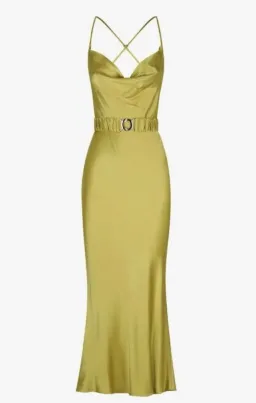 Shona Joy Gala Bias Midi Dress With Belt Green Size 8 for rent on The Volte - image 4