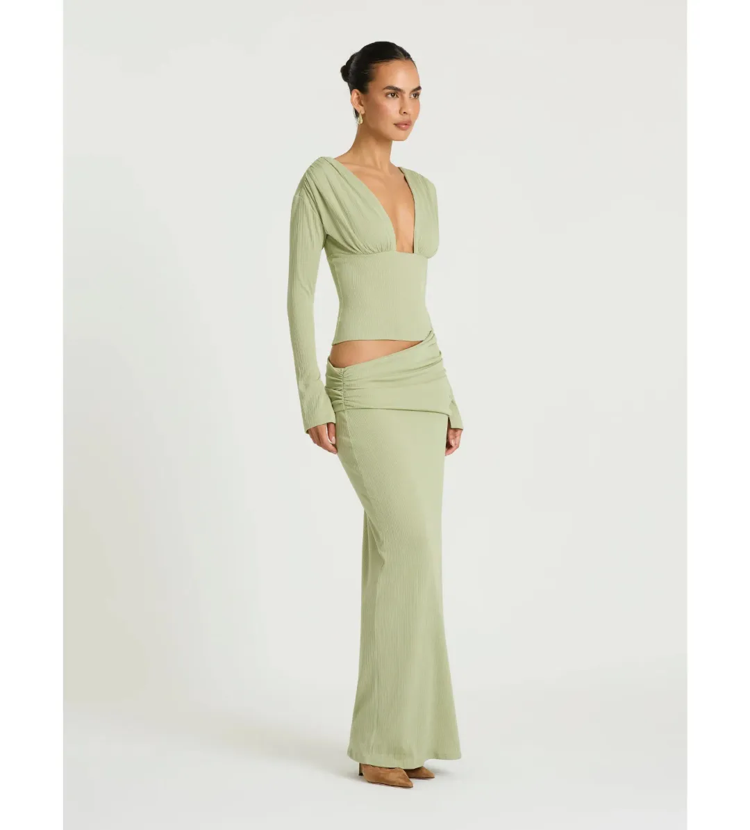 Benni Agnes Maxi Dress Pistachio Size 10 for rent on The Volte - main image