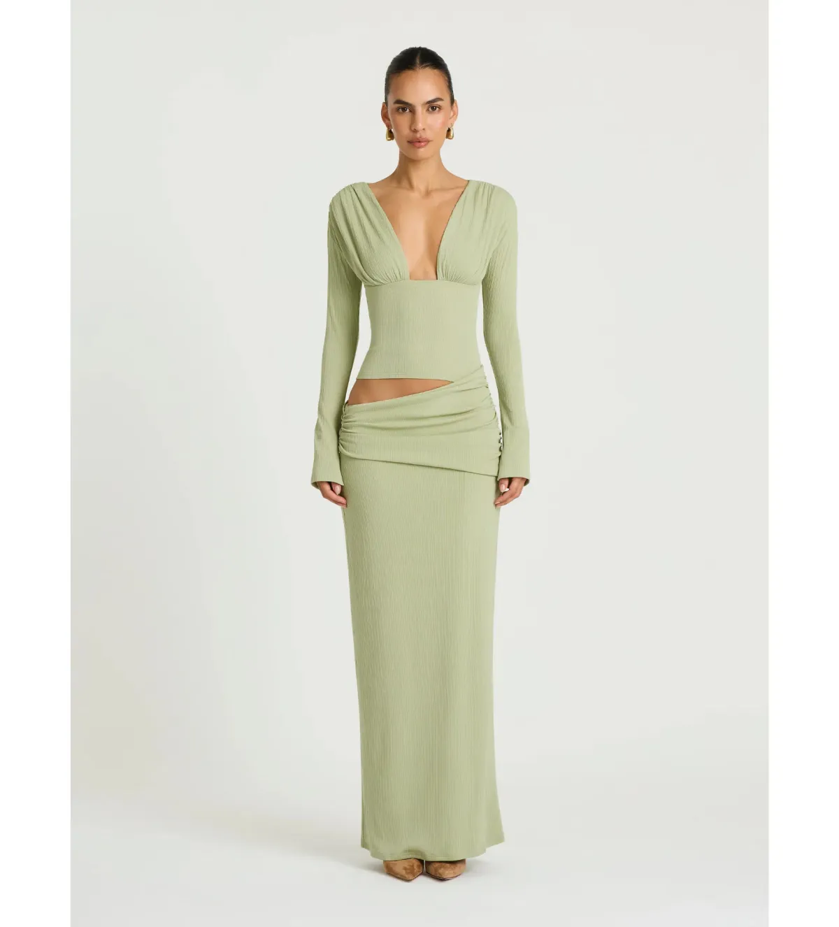 Benni Agnes Maxi Dress Pistachio Size 10 for rent on The Volte - main image