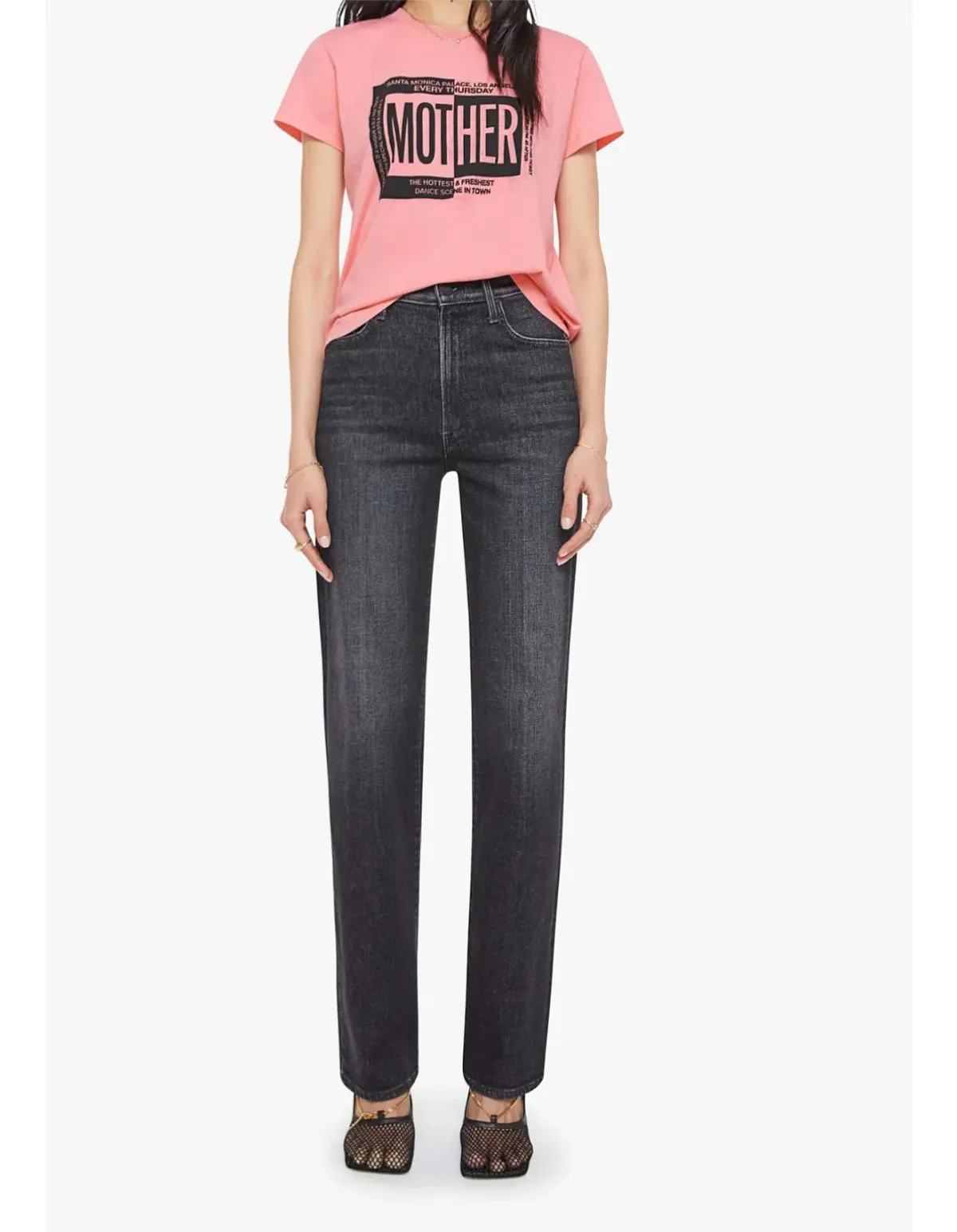 Mother The Boxy Goodie Goodie T-Shirt Size L Strawberry Pink - Image 4