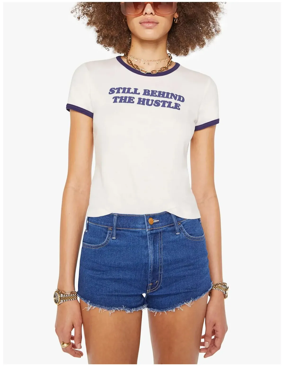 Mother The Itty Bitty Ringer T-Shirt XS White for rent on The Volte - main image