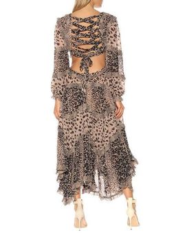 Zimmermann / Allia Cut Out Long Dress / Leopard Print / Size 3 (Size 12-14) for rent on The Volte - image 3