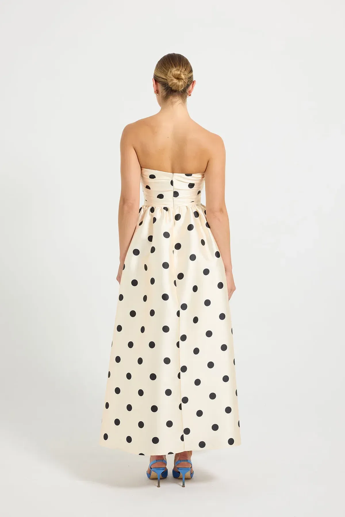 Pasduchas Dottie Strapless Midi Cream Black Dot size 10 - Image 4