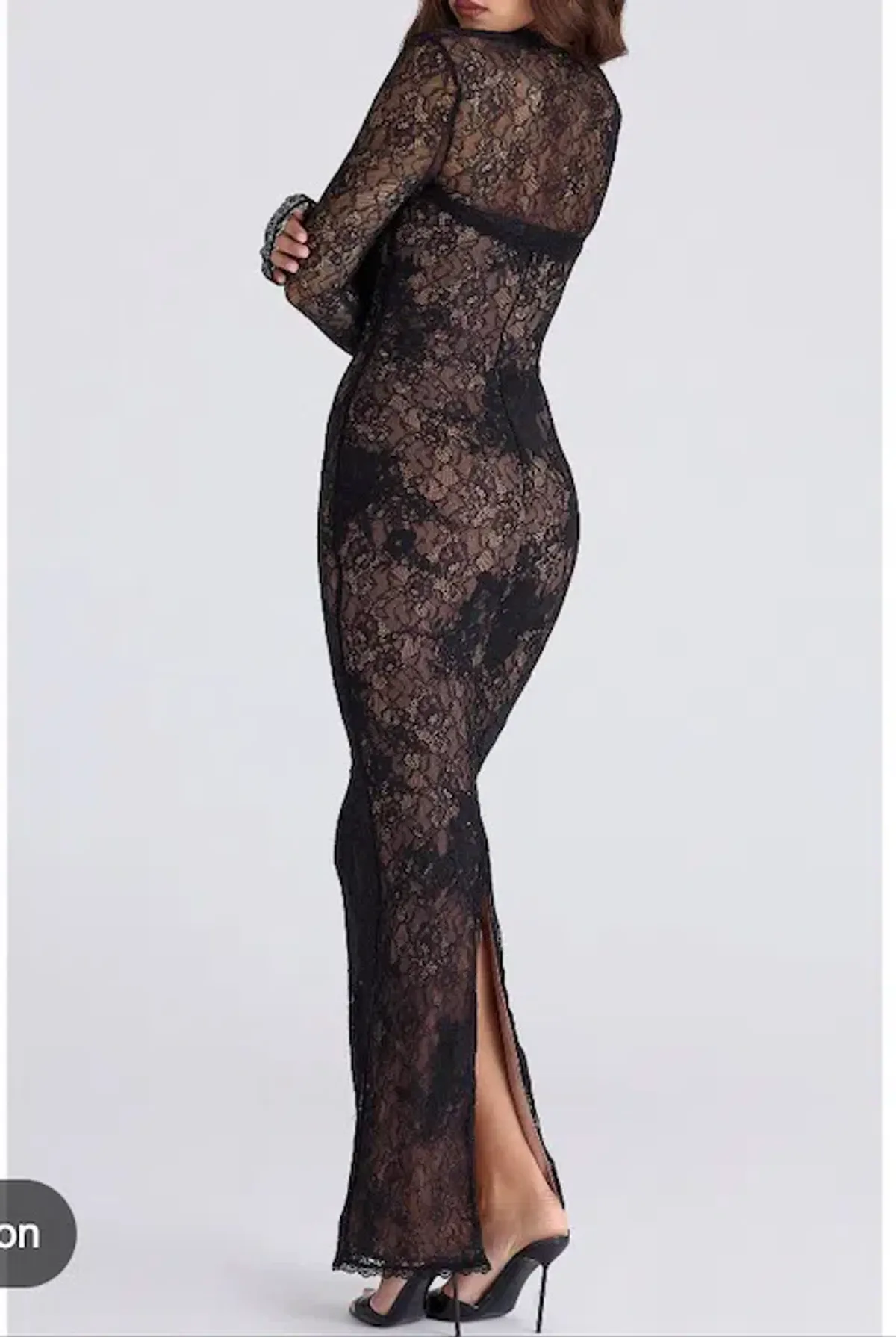 HOUSE OF CB BLACK LUCIENNE LACE MAXI DRESS - Image 3