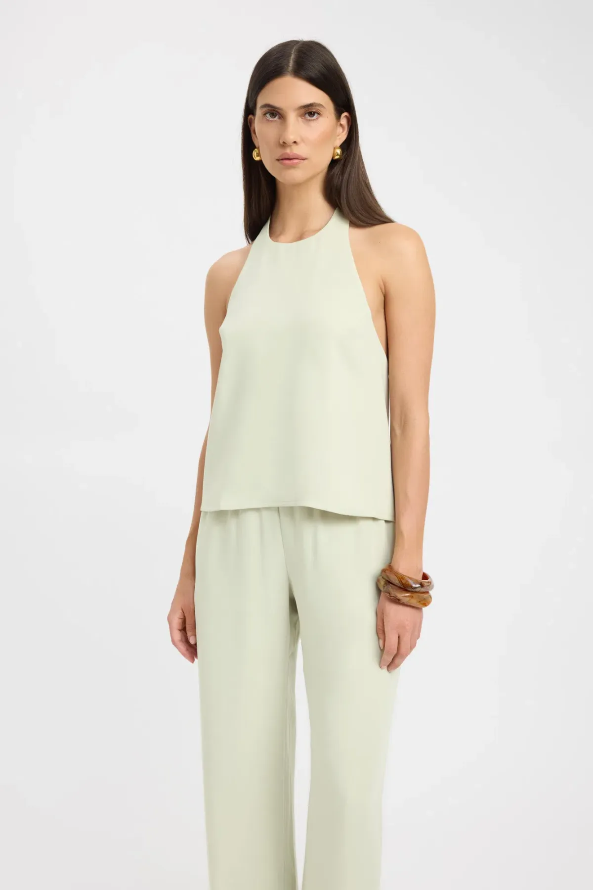 Kookai Maria Core Top Sleeveless Green Haze Size 10 / M — Races, Cocktail, Wedding Guest for rent on The Volte - main image