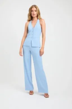 Kookai Hayman Long-Line Vest & Ariel Pants Set Soft Blue & Slate Blue Size 8-10 — Races, Cocktail, Wedding Guest for rent on The Volte - image 1