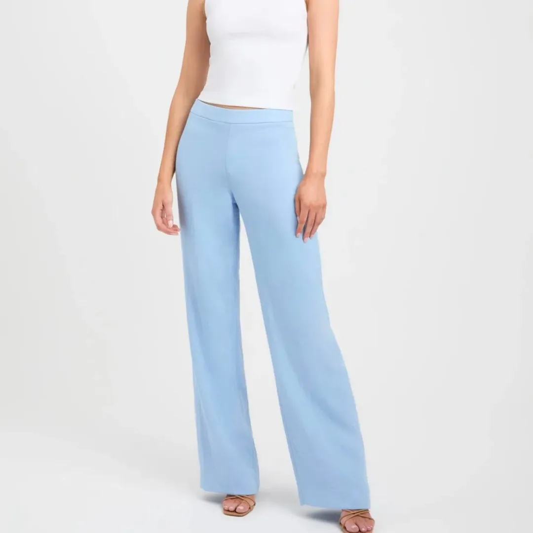Kookai Hayman Long-Line Vest & Ariel Pants Set Soft Blue & Slate Blue Size 8-10 — Races, Cocktail, Wedding Guest for rent on The Volte - main image