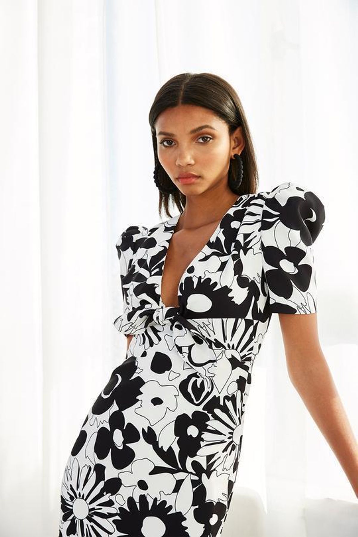 By Johnny Floral Tie Front Tee Dress Size 14 - Image 2