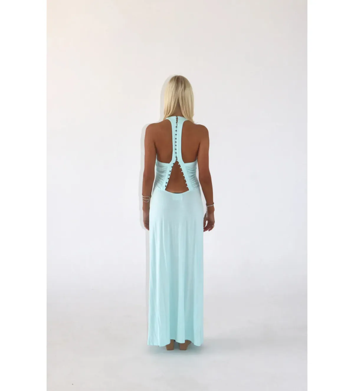 Solamusa Angelina Maxi Dress in Aqua Size 8 - Image 2