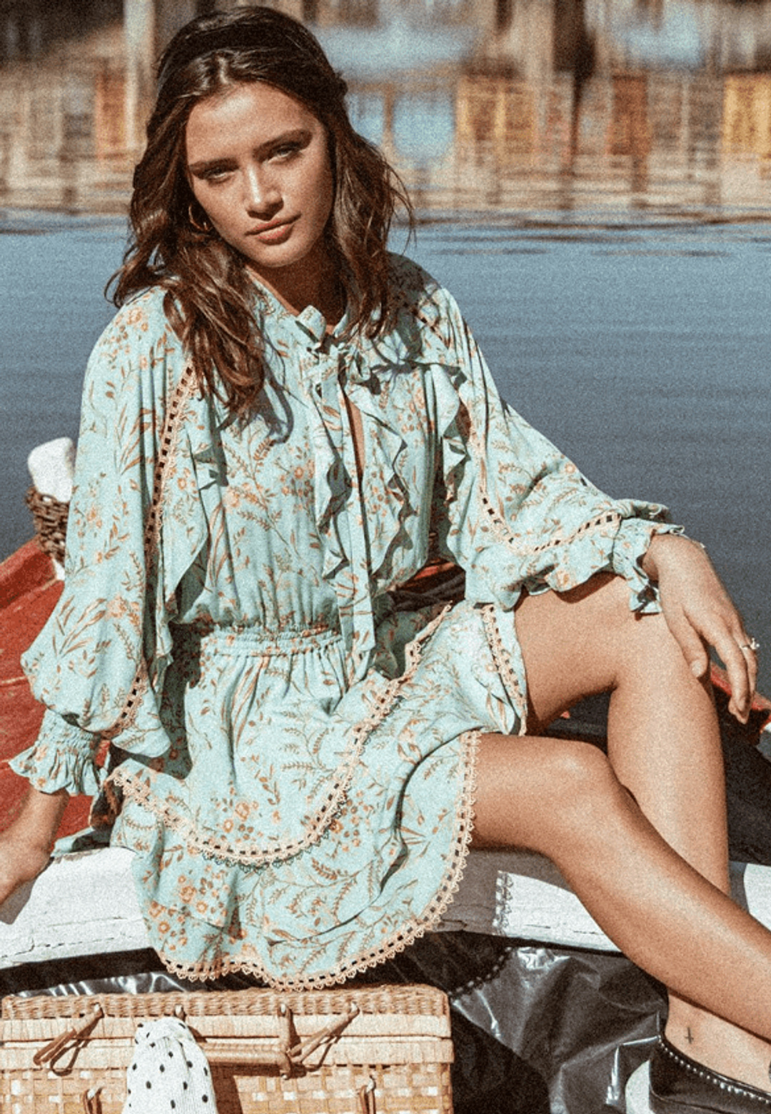 Spell & The Gypsy Maisie Playdress Vintage Turquoise Size 10 for rent on The Volte - main image