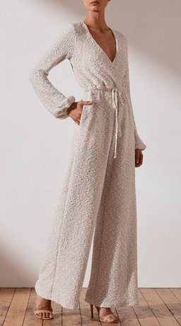 Shona Joy Hayes Drawstring Jumpsuit Cream Size 10 for rent on The Volte - image 2
