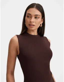 Forever New Jayden Satin Mixed Midi Dress Size 6 Chocolate for rent on The Volte - image 2