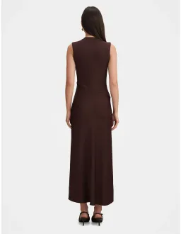 Forever New Jayden Satin Mixed Midi Dress Size 6 Chocolate for rent on The Volte - image 4