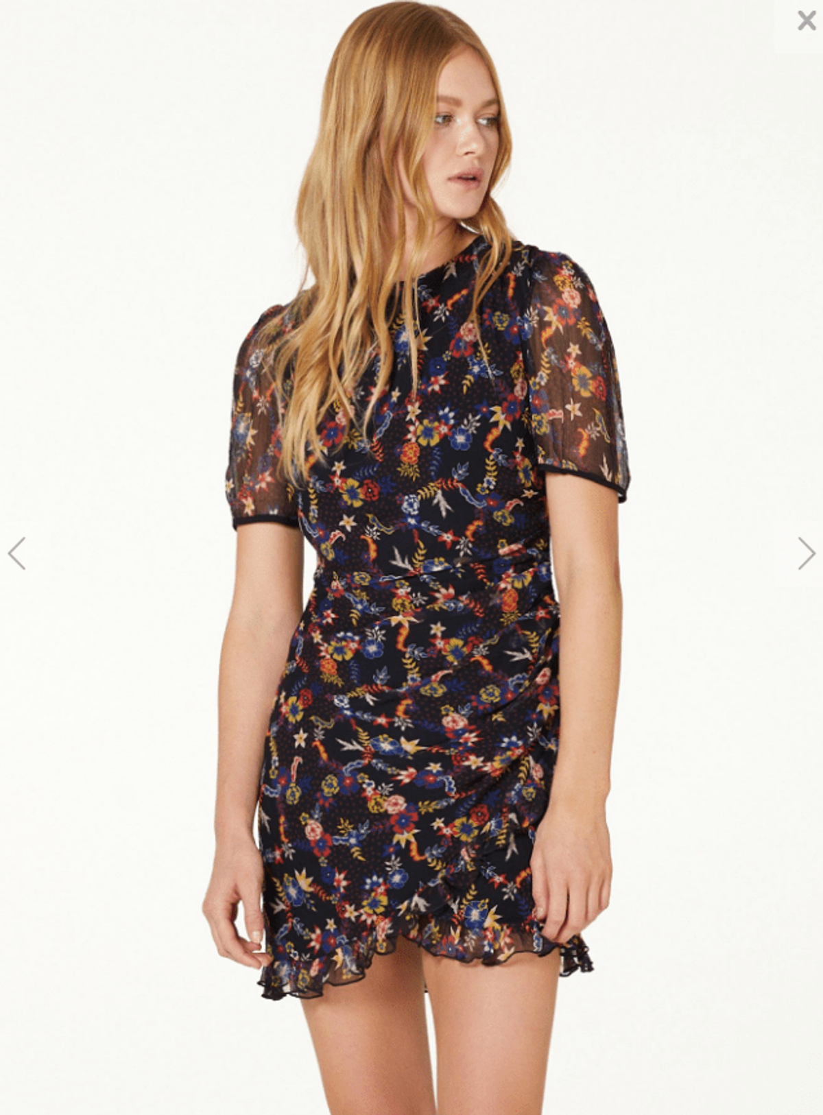 STEVIE MAY EZE MINI DRESS - Black print Size 10 - Image 1