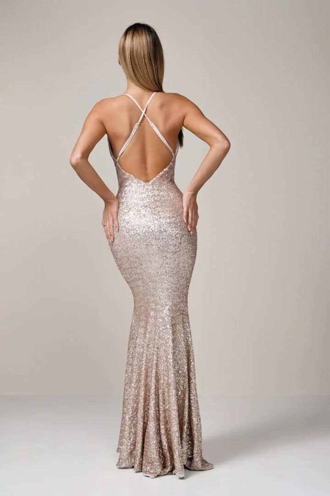 Love Nookie Dusk Til Gown Gold Size 8 for rent on The Volte - main image