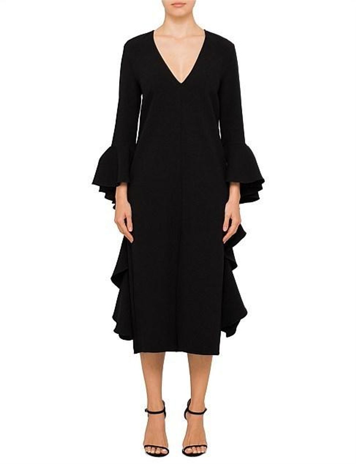 Ellery Reuben Frill Sleeve Dress Black Size 8 - Image 1