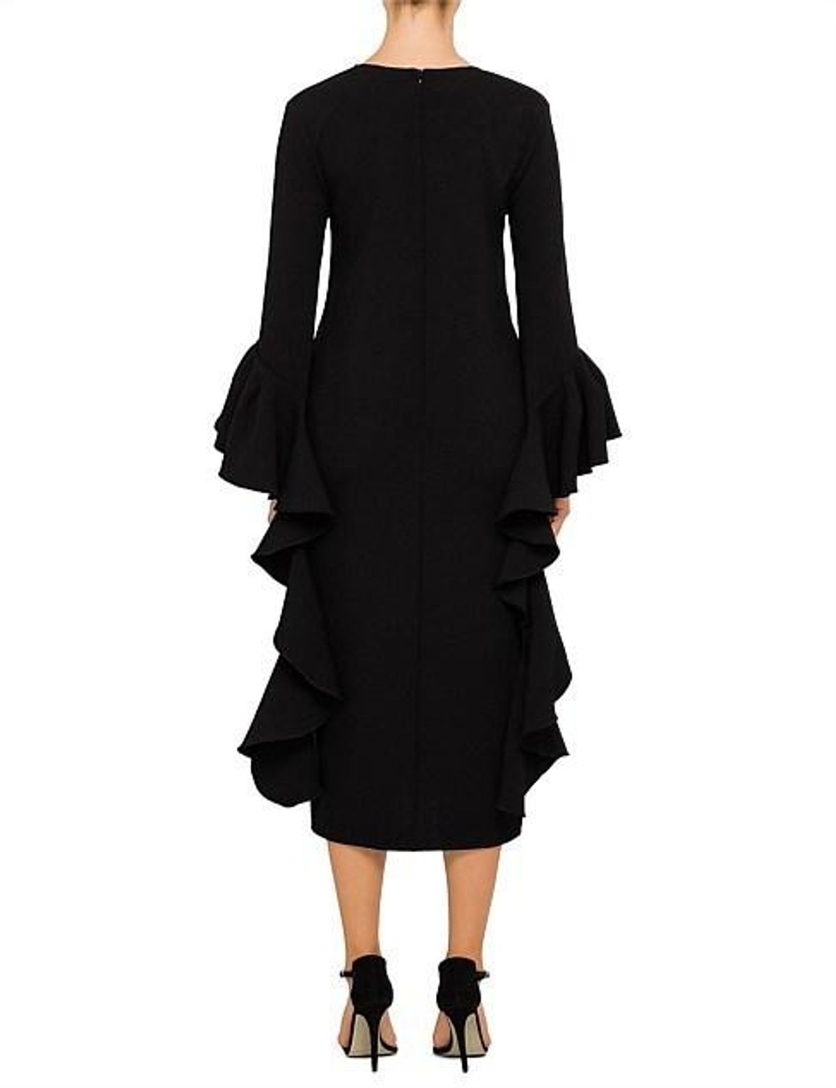 Ellery Reuben Frill Sleeve Dress Black Size 8 - Image 6