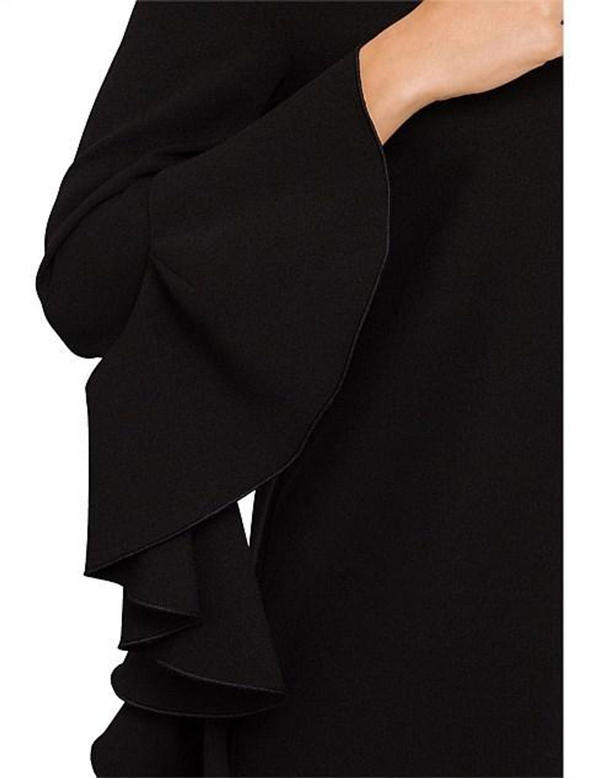 Ellery Reuben Frill Sleeve Dress Black Size 8 - Image 7