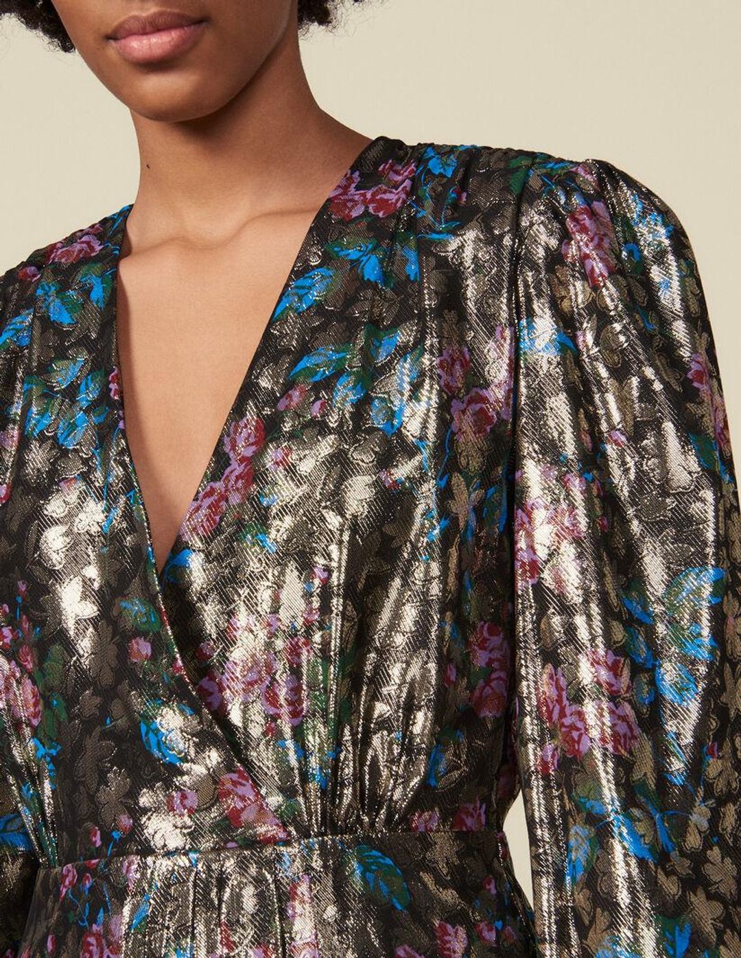 Sandro Metallic Jacquard Dress Size 8 for rent on The Volte - main image