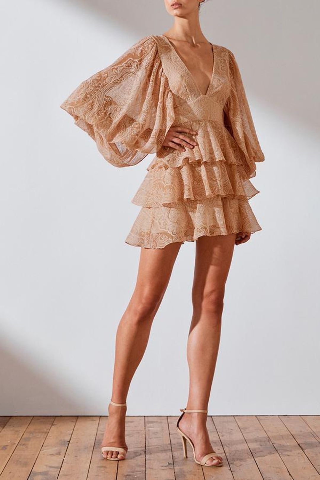 Shona Joy Monroe Draped Sleeve Dress size 10 for rent on The Volte - main image