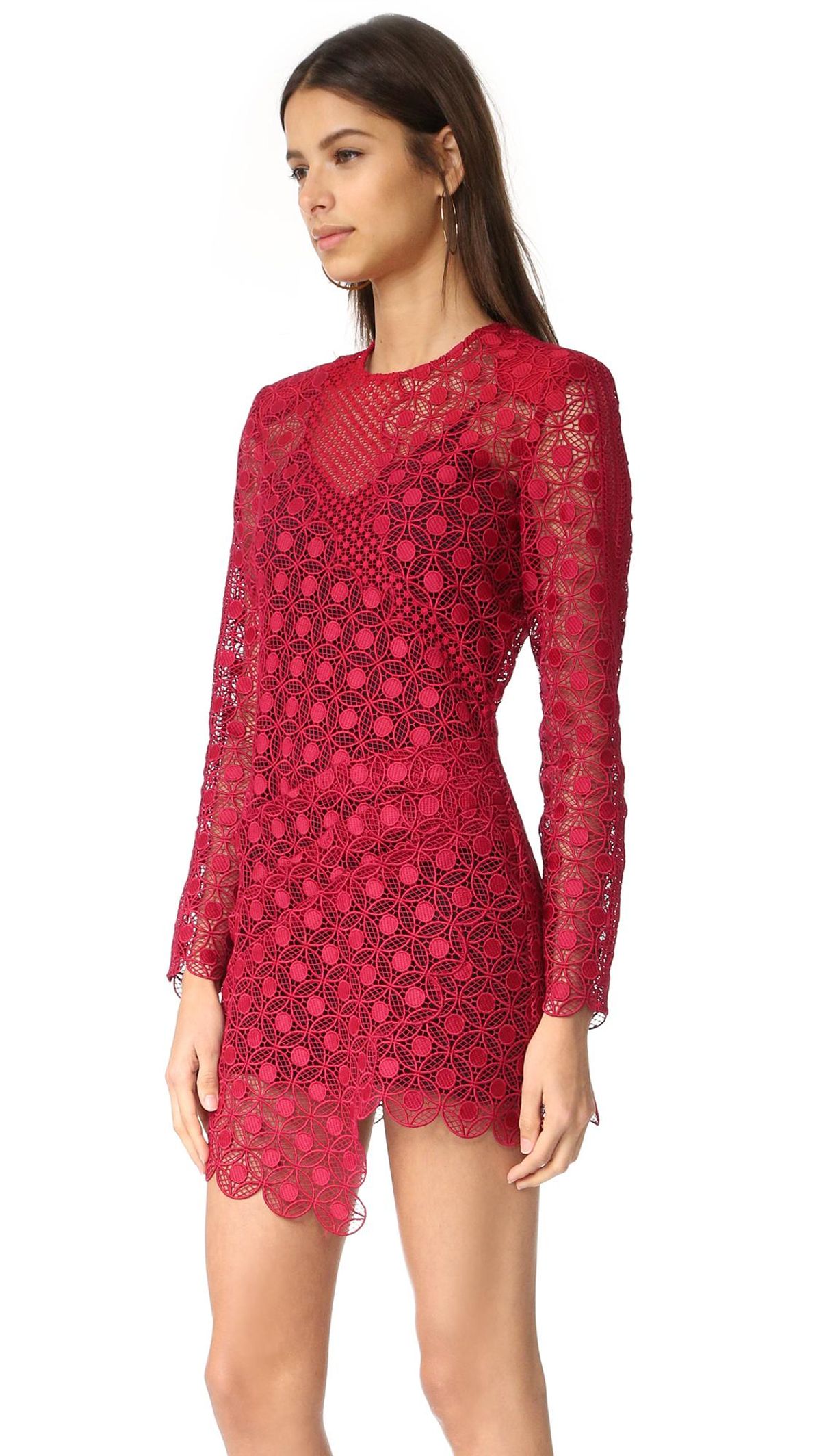 Self Portrait Strike Mini Dress red size 10 - Image 3
