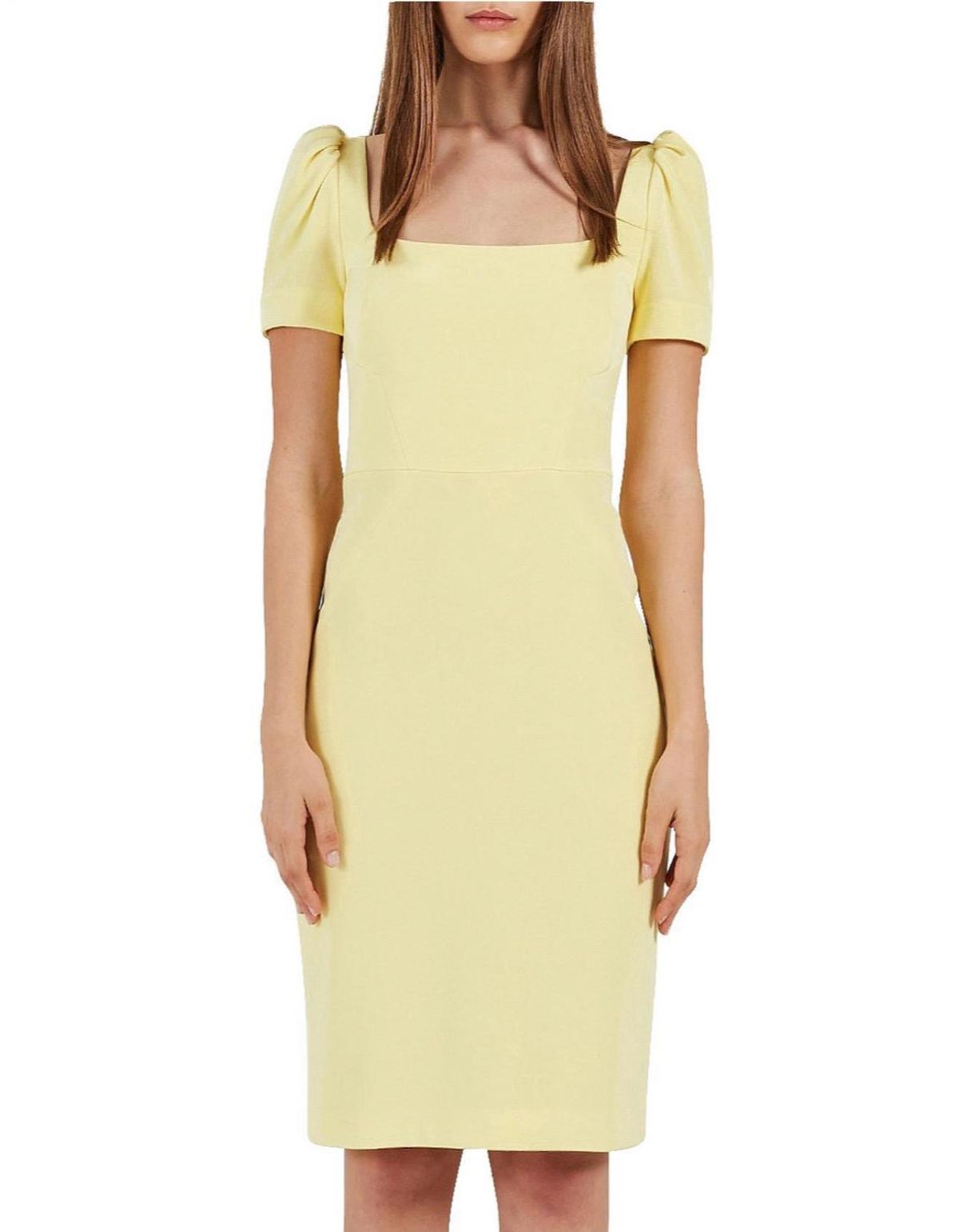 Rebecca Vallance Zinnia Open Back Dress Yellow Size 12 for rent on The Volte - main image