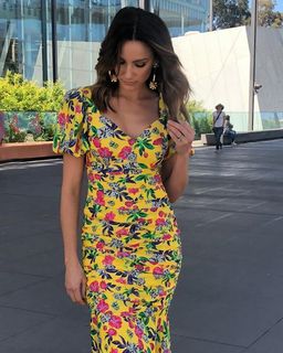 La Maison Talulah Finch Midi Frock yellow size 8 for rent on The Volte - image 2
