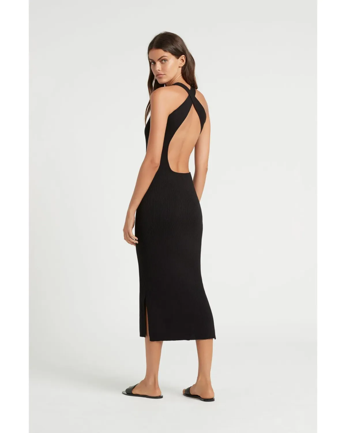 Sir The Label Marcelle Open Back Midi Dress Black Size AU 8 - Image 2