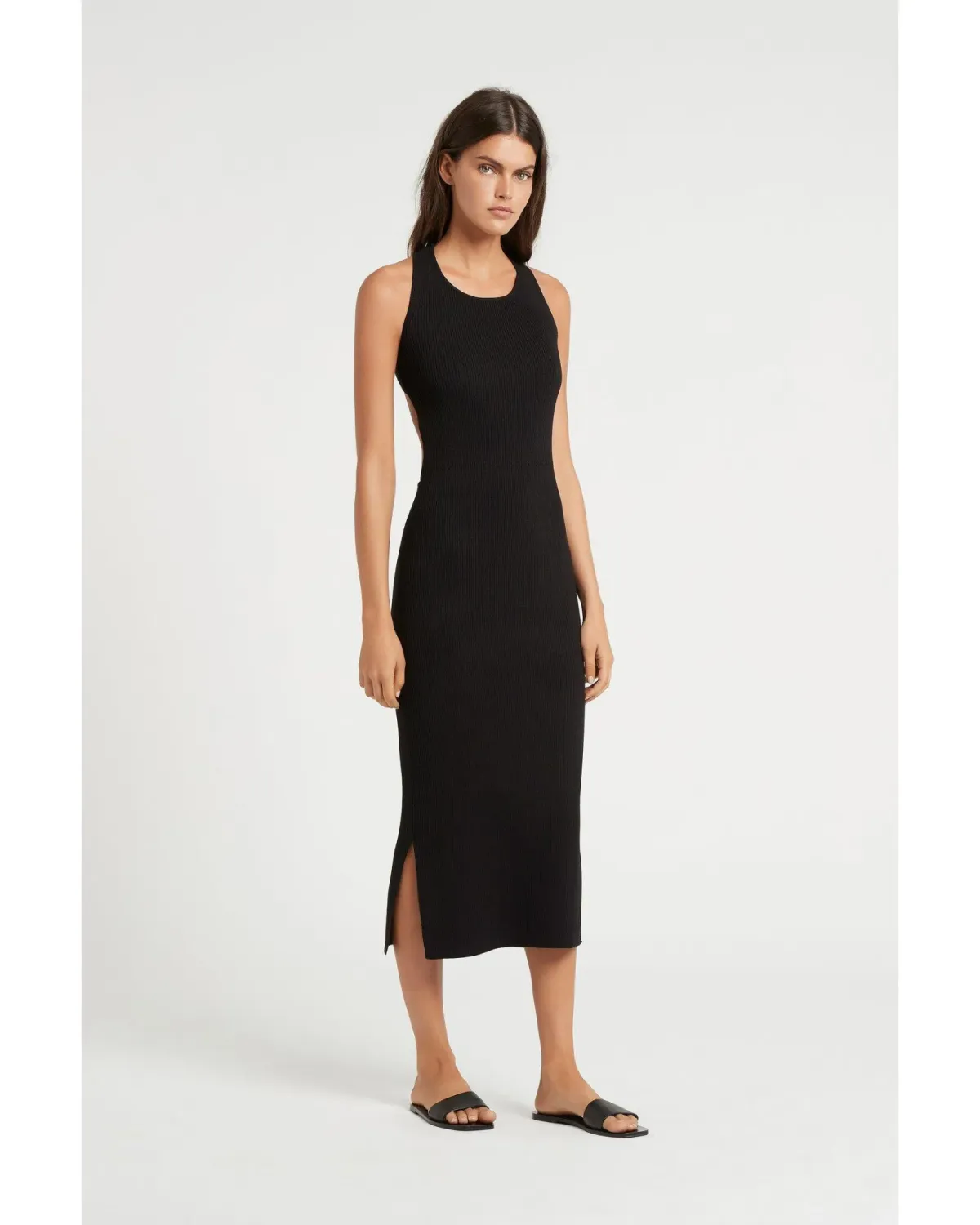 Sir The Label Marcelle Open Back Midi Dress Black Size AU 8 - Image 1