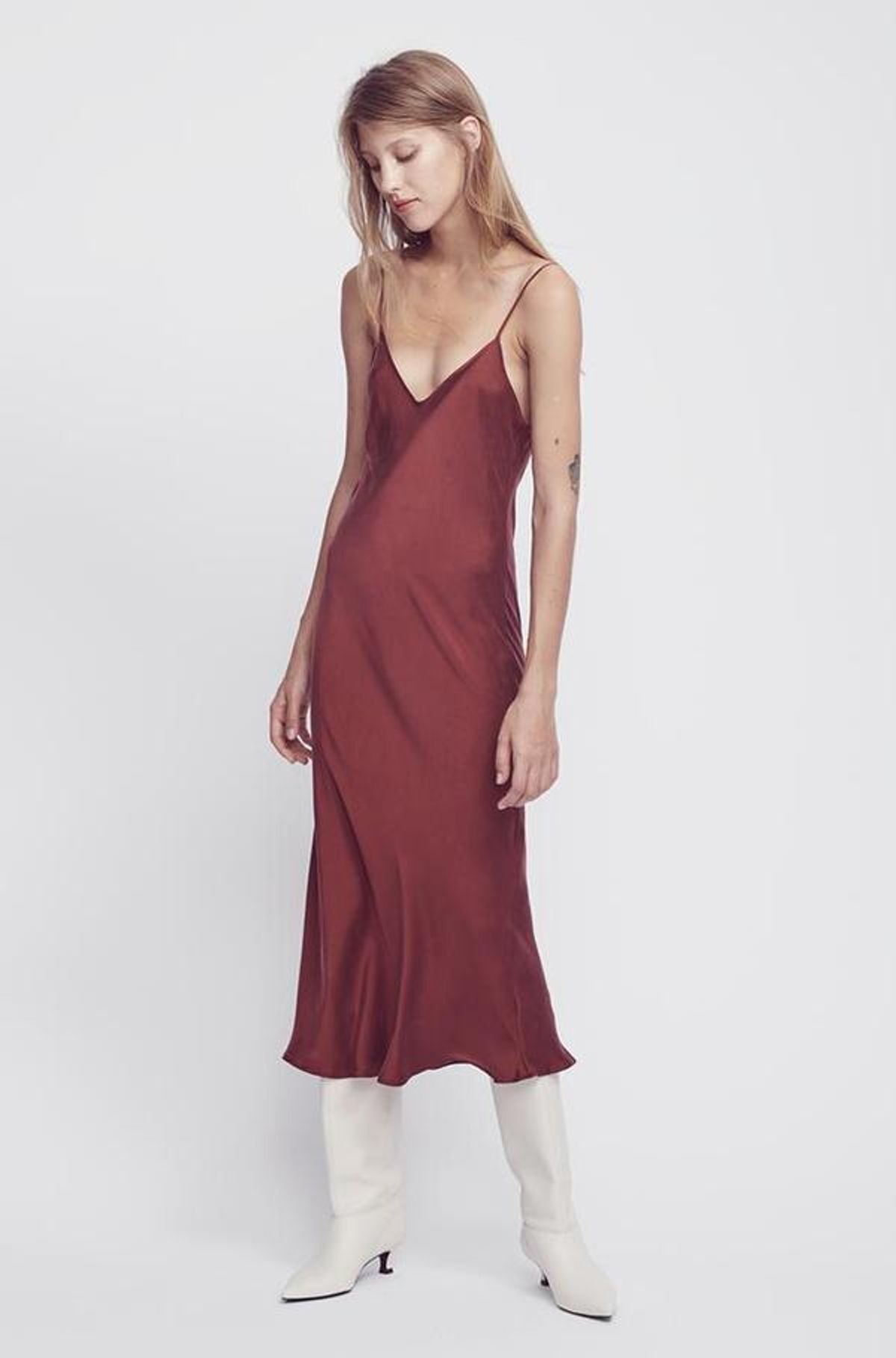 Silk Laundry 90s Slip Dress in Plum size 10 for rent on The Volte - main image