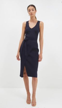 SABA Victoria Navy Knit Dress size 8 for rent on The Volte - image 1