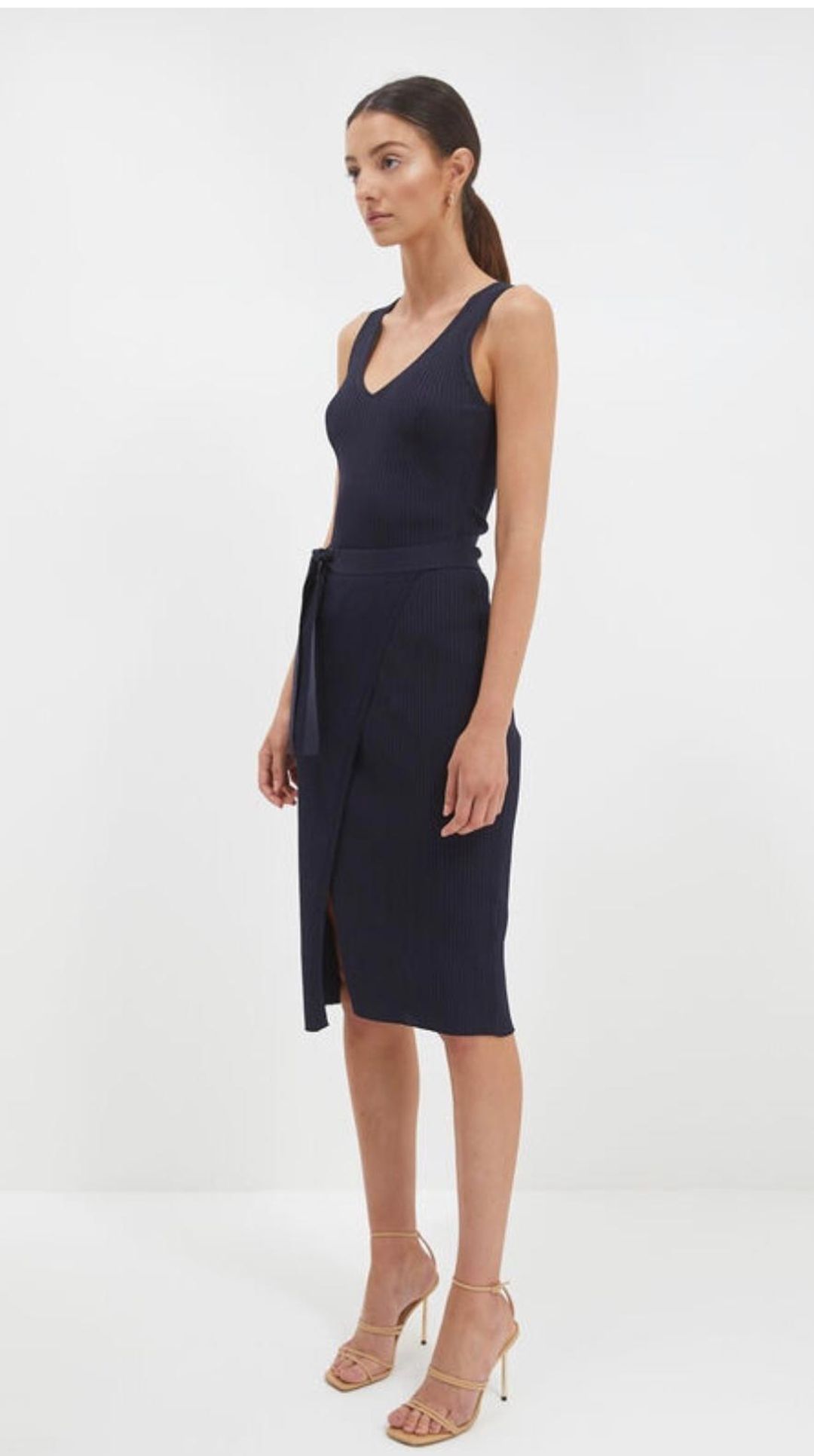 SABA Victoria Navy Knit Dress size 8 for rent on The Volte - main image